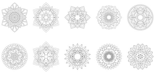 Circular Mandala Coloring page template v16