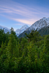 Sunset over Aoraki Mount Cook National Park, New Zealand