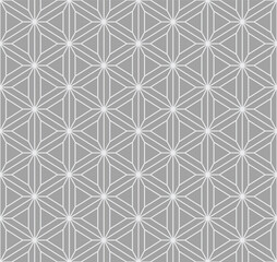 Japanese Hexagon Line Vector Seamless Pattern