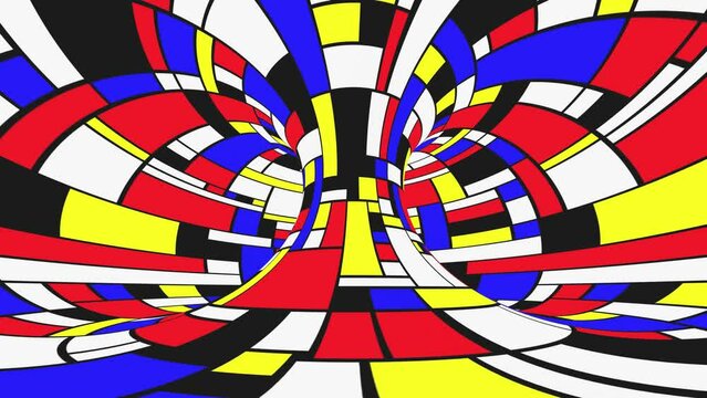 Twisted rotation - Mondrian color style