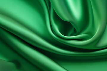 Obraz premium Texture, background, pattern. Texture of green silk fabric. Beautiful emerald green soft silk fabric. Generative AI