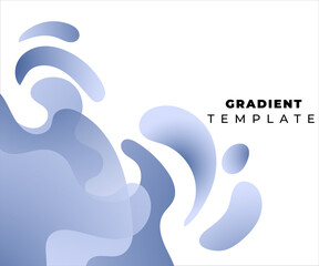 Fluid color blue gradient template. Colorful bubble shapes with gradients. Trendy design and copy space. Eps10 vector.