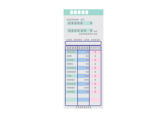 血液検査結果報告書、模擬数値あり