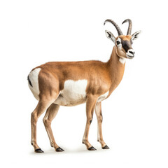 Fototapeta premium Pronghorn (Antilocapra americana) standing tall, looking into distance, unique horns
