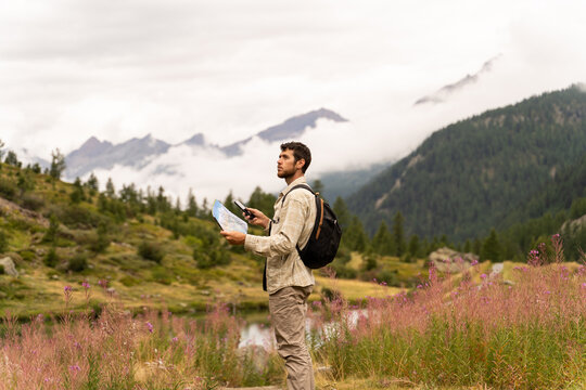 Man Checking Map
