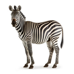 Fototapeta na wymiar Zebra (Equus quagga) standing, looking camera, distinctive stripes