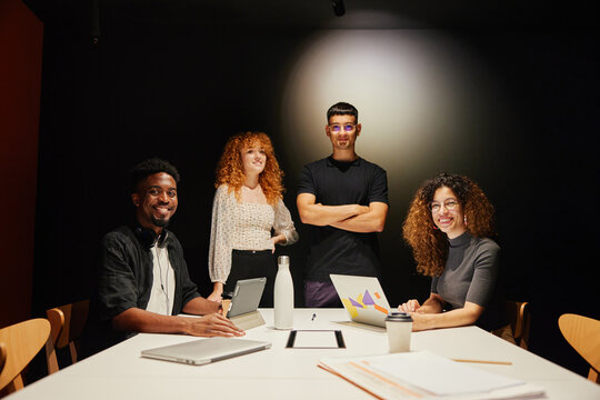 Young colleagues in coworking