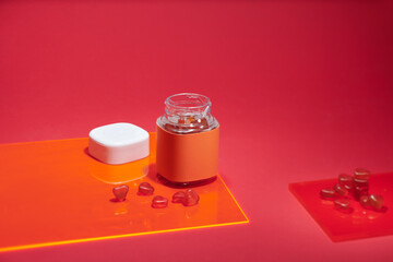 Bottle of chewable Vitamin D3 gummies, dietary supplement