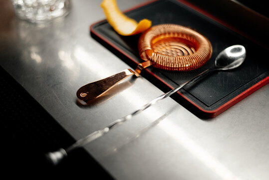Stylish Bartender tools for cocktail preparation
