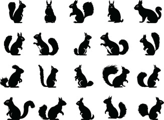 squirrel silhouettes set illustration © ITrWorks