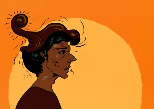 Man with a horn hat