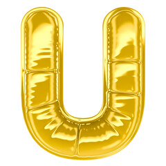 U Font Gold 3D Render © Graphic123