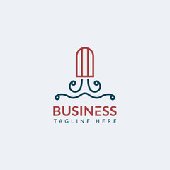 Simple Octopus Grill Logo Design, this concept between octopus and grill. Suitable for restaurant business, seafood etc