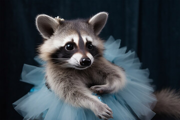 a raccoon dancing ballet