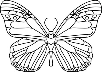 Tattoo Butterfly Outline Illustration Vector