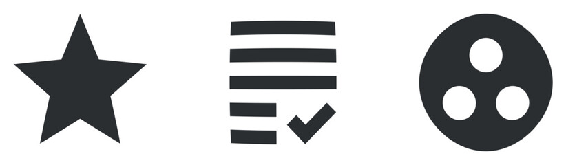 Set of 3 icons Actions. Creative business solutions icon set. modern trend in the style. Linear symbols set. Big UI icon set. UX UI