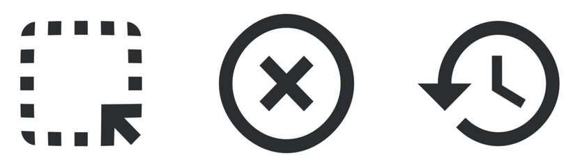 Set of 3 icons Actions. Creative business solutions icon set. Set Quality icon. for mobile and web. Thin filled icons pack. Vector illustration