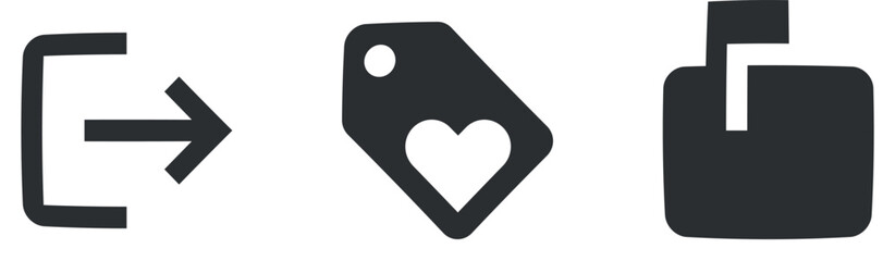 Set of 3 icons Actions. Vector illustration of thin line icons. Set Quality icon. Linear icons set. Thin filled icons pack. Vector illustration