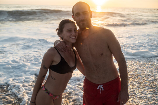 Couple in love sharing romantic moment