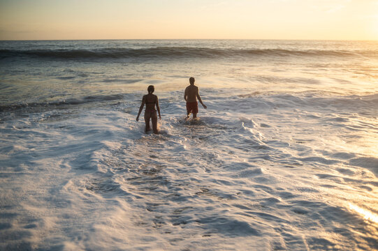 Couple in love joining summertime