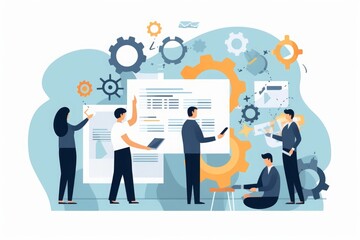 Business plan. Business concept growth. Teamwork.  illustration, Generative AI