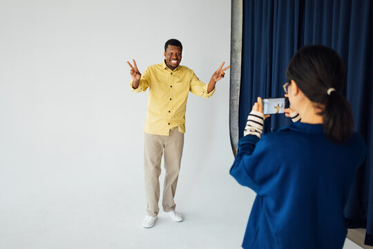 Man Posing in Photo Studio 