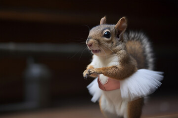a squirrel dancing ballet