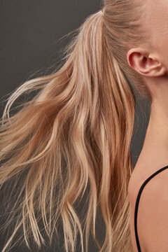 Blond woman with a ponytail
