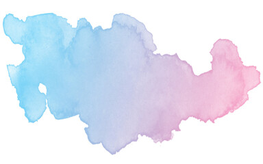 Abstract pink and blue watercolor on white background. gradient color