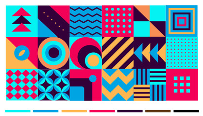 illustration for decoration. abstract patterns that let the colors stand out.creativity from wall to wall A modern collage that combines different visual elements.