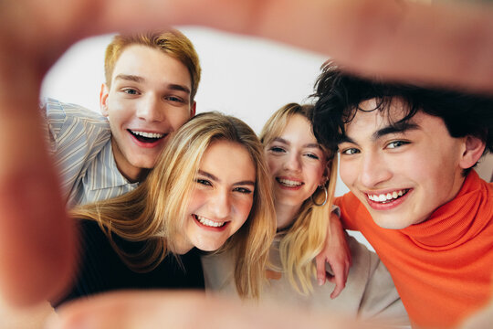 Teenagers in Studio Having Fun