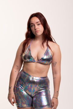 Cool woman wearing galactic outfit