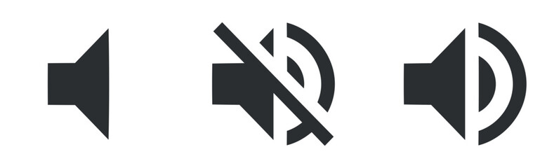 Set of 3 icons Audio and Video. Vector collection thin line Web icon. Set Quality icon. for mobile and web. Big UI icon set in a flat design. UI and UX