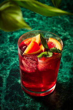 Single Campari Cocktail Close Up