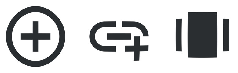 Set of 3 icons Content. A set vector icons. modern trend in the style. for mobile and web. Thin filled icons pack. UX UI