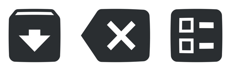 Obraz premium Set of 3 icons Content. Line icons collection. Set Quality icon. Linear icons set. Big UI icon set in a flat design. Vector illustration