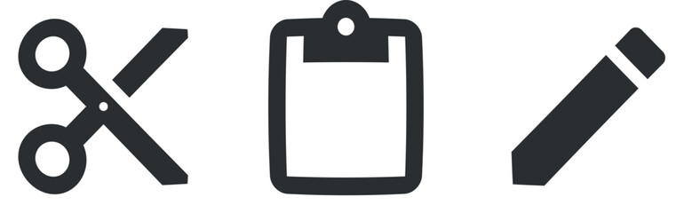 Set of 3 icons Content. A set vector icons. Simple Set. Linear icons set. Big UI icon set in a flat design. UX UI