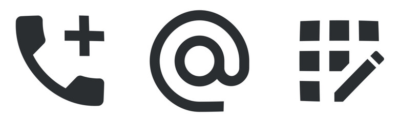 Set of 3 icons Communication. Modern thin line icons. modern trend in the style. Linear symbols set. Big UI icon set in a flat design. UX UI