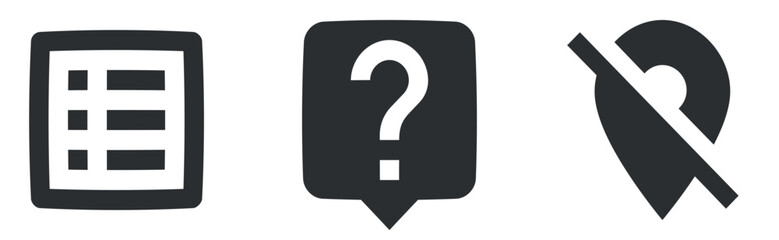 Set of 3 icons Communication. Vector illustration of thin line icons. Set Quality icon. Linear icons set. Big UI icon set. Vector illustration