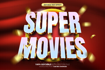 Super Luxury Movies 3D  Editable text Effect Style