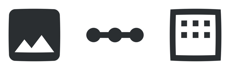 Set of 3 icons Editor. Vector collection thin line Web icon. modern trend in the style. for mobile and web. Thin filled icons pack. UX UI