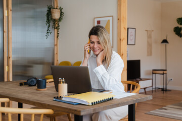 Smiling Entrepreneur Woman In Home Office