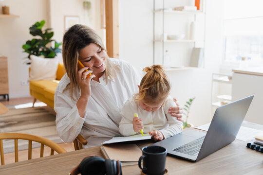Businesswoman Working From Home Office
