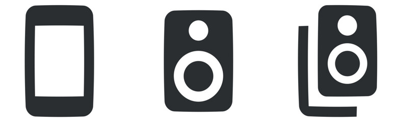 Set of 3 icons Hardware. A set vector icons. Outline isolated signs. Linear symbols set. Big UI icon set. UI and UX