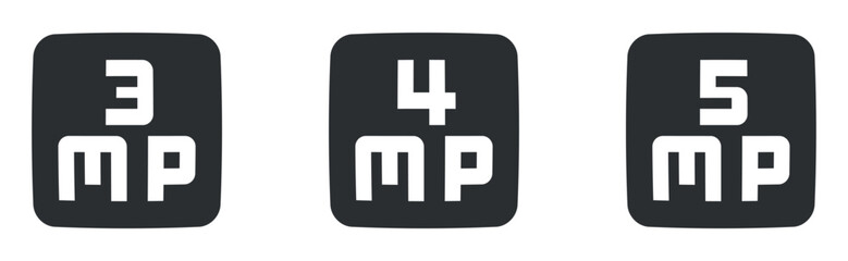 Fototapeta premium Set of 3 icons Image. A set vector icons. modern trend in the style. Linear icons set. Big UI icon set in a flat design. UI and UX