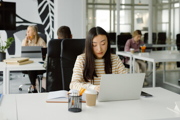 Managed office employee staff laptop career