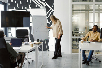 Company leader team meeting conference graph 