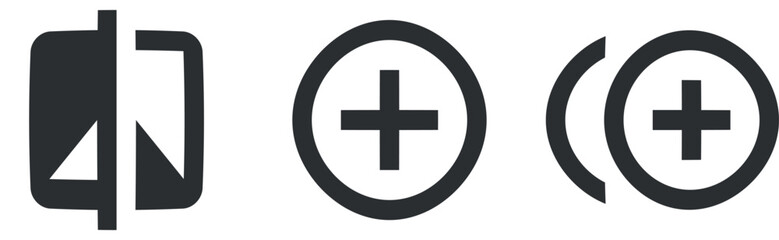 Set of 3 icons Image. Creative business solutions icon set. Outline isolated signs. Linear icons set. Thin filled icons pack. UX UI