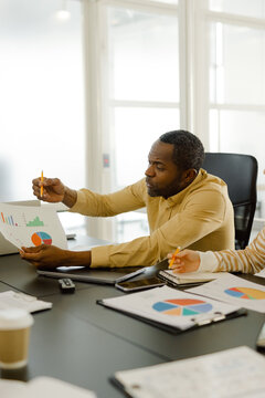 Busy entrepreneur analysis diagram finance statistic