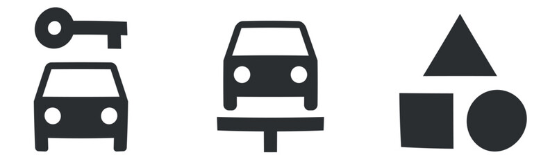 Set of 3 icons Maps. Vector collection thin line Web icon. modern trend in the style. Linear icons set. Big UI icon set in a flat design. UI and UX